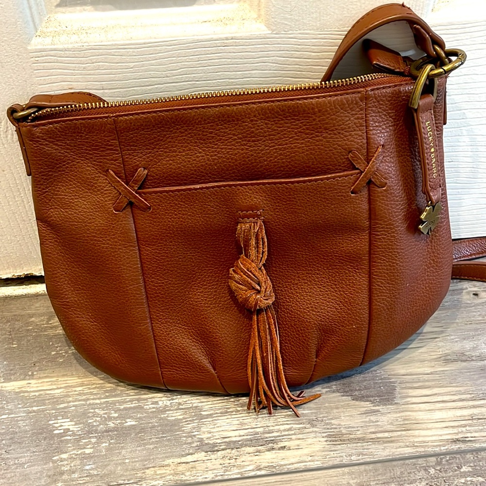 Lucky Brand Leather Crossbody Purse Handbag EUC